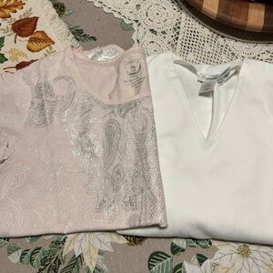 Elegant Pink and White Women's Tops Set